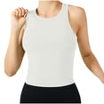 thumbnail image 2 of Ltctricy Women's Crop Tank Tops with Built in Bra Ribbed Knit Crew Neck Racerback Slim Sleeveless Workout Tops Athletic Yoga Shirts, 2 of 7