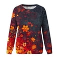 thumbnail image 4 of KIHOUT Chandails Molletonnés pour Femmes en Liquidation, Hauts Blouse à Manches Longues d'Automne et d'Hiver à Col Rond à Imprimé Floral, Coupe Ample, Taille P-2TG, 4 of 5