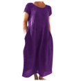 thumbnail image 2 of Robe Midi Décontractée à Manches Courtes et Manches Courtes pour Femmes, 2 of 5