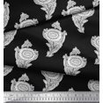 thumbnail image 3 of Soimoi Poly Georgette Fabric Leaves & Floral Block Print Fabric by Yard 52 Inch Wide, 3 of 3