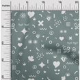 thumbnail image 2 of oneOone Polyester Spandex Teal Blue Fabric Doodle Sewing Craft Projects Fabric Prints By Yard 56 Inch Wide, 2 of 4