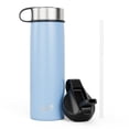 thumbnail image 1 of Costway Bouteille d'Eau Isolée à Double Paroi 22 oz en Acier Inoxydable avec 2 Couvercles et Paille, 1 of 10