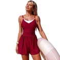 thumbnail image 2 of TIMIFIS Robe Maillot de Bain pour Femmes One Piece Robe de Bain Été Bain de Soleil Maillot de Bain Couleur Unie Mode Planche Volleyball Activité Maillot de Bain, 2 of 7