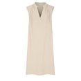 thumbnail image 4 of EGNMCR Robes de Fête pour Femmes Robe Débardeur Décontractée Sans Manches de Printemps/été pour Femmes, Unie, avec Poches, Col Rond, Plissée, en Coton et Lin, 4 of 6