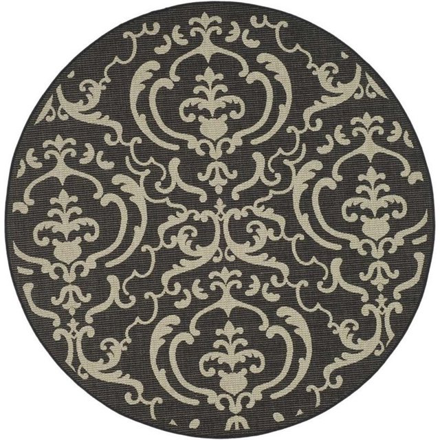 Safavieh Courtyard Sand Indoor Outdoor Rug - Round 7'10"