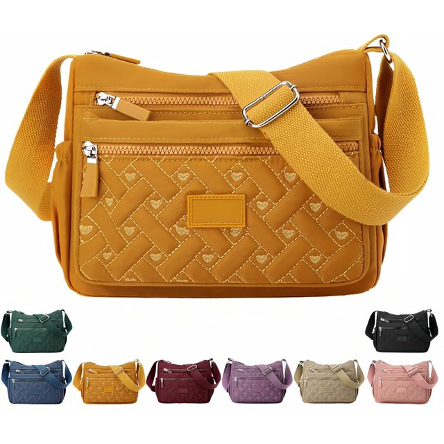 Sac Bandoulière Apparent, Sac Messager d'Épaule en Nylon Apparent, Multi-Poches, Imperméable Grande Capacité