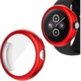 thumbnail image 1 of KOMI Compatible with Google Pixel Watch 2/Pixel Watch Screen Protector Case Frosted Matte Soft TPU Cover Full Protective Case Built-in HD Screen Film Accessories(Red,Pixel Watch1/2), 1 of 5