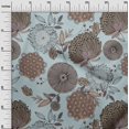 thumbnail image 3 of oneOone Velvet Light Blue Fabric Asian Floral Craft Projects Decor Fabric Printed By The Yard 58 Inch Wide, 3 of 4