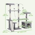 thumbnail image 2 of Light Grey Cat Tree with Condo & Scratching Posts - 53” Multi-Level Tower for Indoor Cats | Living Room, Bedroom Play & Rest Area, 2 of 7