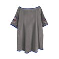 thumbnail image 4 of DPTALR Womens Spring Summer Color Casual Loose T-Shirt Short Sleeve Round Neck Embroidery Tops Cotton And Linen Blouse, 4 of 5