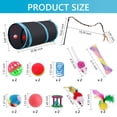 thumbnail image 2 of Semfri 22Pcs Cat Toys Kitten Toy Set Collapsible Blue Black Cat Tunnel Interactive Pet Toys Teaser Cat Feather Toys Colorful Mouse Plush Ball Bell Ball Toy Kit Kitten Bunny Puppy, 2 of 8