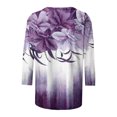 thumbnail image 4 of Pompotops T-shirt Ample Imprimé Mode Femme Manches 3/4 Mi-Longueur Col Rond Décontracté en Liquidation, 4 of 5