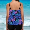thumbnail image 2 of UPPADA Womens 2 Piece Tankinis Swimsuit Floral Print Tank Swim Top with Bottom Spaghetti Straps 2pc Tummy Control Bathing Suits Modest Swimwear Swim Shorts for Women Multicolor,Xl, 2 of 3