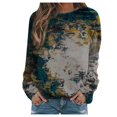 thumbnail image 2 of Chemises pour Femmes Chandails en Molleton Décontractés Imprimés Thermiques Col Rond Manches Longues T-Shirts Amples Hauts pour Femmes Bleu G, 2 of 3