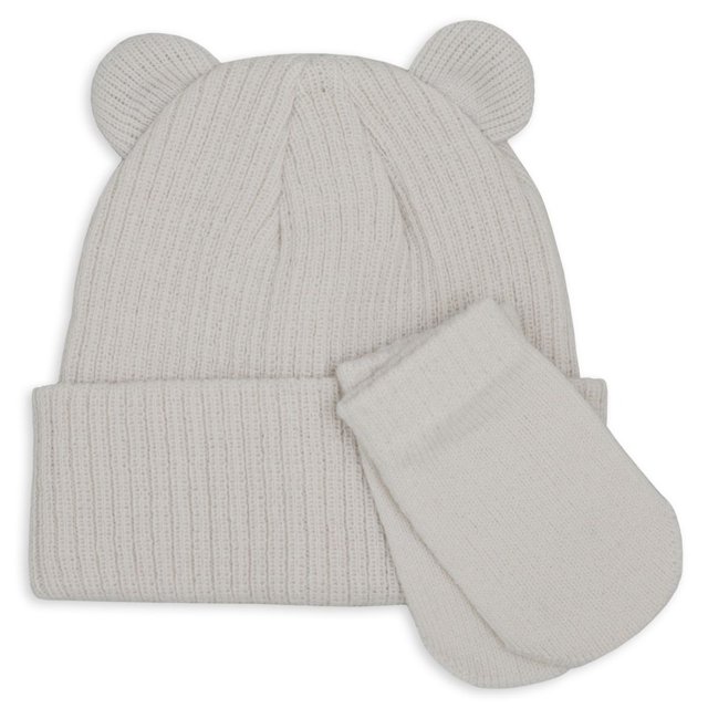 Hot Paws Ensemble de bonnet avec oreilles d'ours pour nouveau-né 6-12M