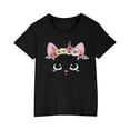 thumbnail image 2 of Rbaofujie T-Shirts Graphiques Mignons de Chat pour Fille Manches Courtes Hauts d'Été, 2 of 4