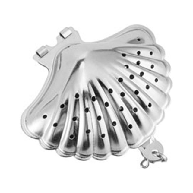 Lubelski Tea Infuser with Hook Reusable Stainless Steel Cute Seashell Shaped Loose Tea Infuser Teapot Accessories