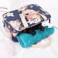 thumbnail image 3 of Toiletry Bag Waterproof Large Capacity Canvas Floral Print Makeup Case Travel Supplies, 3 of 7