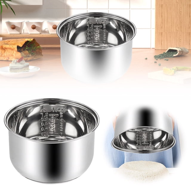 Bol Intérieur de Cuiseur à Riz en Acier Inoxydable 304 de Remplacement - Bol Intérieur Compatible avec Plusieurs Cuisinières, Casserole Durable pour Divers Modèles de Cuiseur à Riz