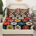 thumbnail image 2 of YST Draps de Lit Fleur Groovy Format Double Drap-Housse Marguerite Colorée Ensemble de Literie Floral Rétro des Années 60 70 pour Enfants Adultes, Housse de Lit Fleur Hippie Mignonne 2 Taies d'Oreiller, 2 of 4