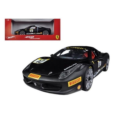Hot wheels BCT90 Ferrari 458 Challenge Matt Black No.12 1-18 Diecast Car Model