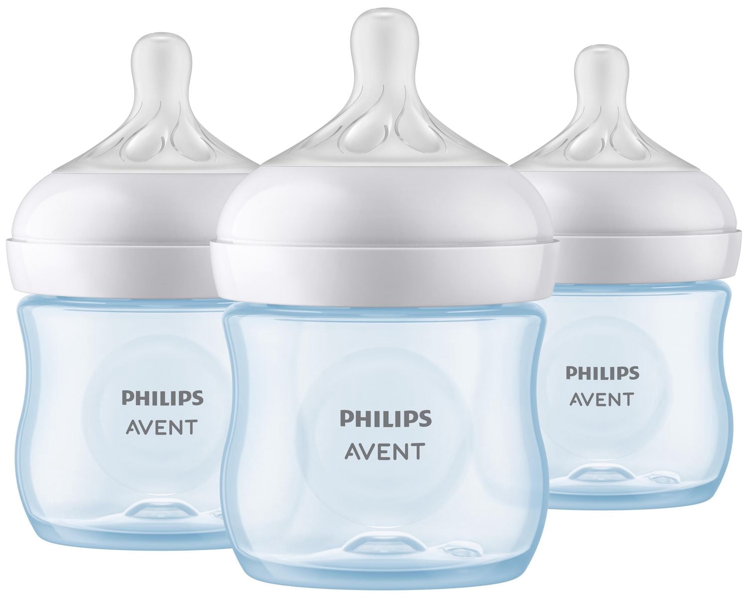 Philips Avent Natural Baby Bottle With Natural Response Nipple, Blue, 3x4oz Bottles, SCY900/23