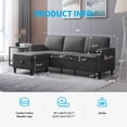 thumbnail image 5 of BALUS Pieces Couch Set, L Shaped Sofa with Storage Ottoman, 4-Seats Sofa Couches, Living Room Set Furniture, Linen,  Dark Gray, 5 of 5
