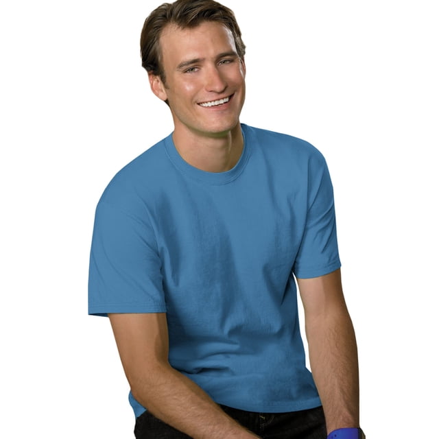 Hanes T-shirt à Manches Courtes pour Hommes 5,2 oz, L, Bleu Denim