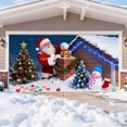 thumbnail image 3 of Christ Mas Garage Door Banner Santa Snowman Xmas Festive Hanging Sign Polyester Fabric Weather Resistant Easy Installation with Ropes for Home Outdoor Indoor Parties Wall Photo Background, 3 of 4