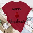 thumbnail image 2 of Haut de Sapin de Noël Femme Décontracté Col Rond Manches Courtes T-shirt Imprimé Sapin de Noël Haut, 2 of 6
