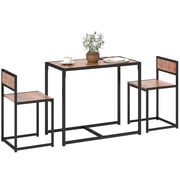HOMCOM Industrial Dining Table Set for 2, Small Kitchen Table and Chairs
