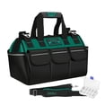 thumbnail image 1 of QualitChoice Tool Bag Woodworking Electrician Bags Storage Box Adjustable Waterproof Large Capacity Maintenance Hardware Tools Kit Black Green/16 inch 1 Pc, 1 of 6
