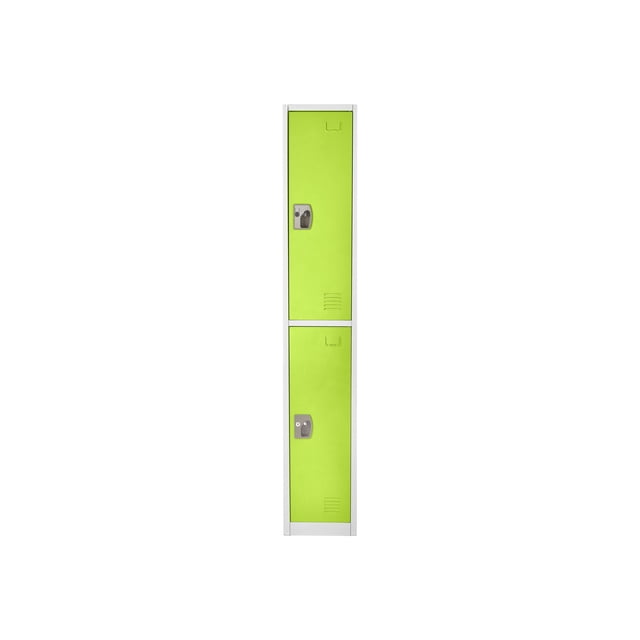 AdirOffice - Locker - 2 doors - 2 hooks - solid steel - green (pack of 4)