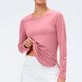 thumbnail image 3 of Mceream 2025 Chandails de Soleil à Manches Longues pour Femmes Protection Uv Hauts d'Entraînement Légers Golf Gym Randonnée Chandails Vêtements d'Extérieur Athlétique Col Rond Yoga Hauts Décontractés T-Shirt Uni Vêtements Grande Taille Rose TP, 3 of 8