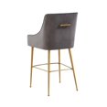 thumbnail image 3 of TOV Furniture Beatrix Dark Grey Velvet Upholstered Counter Stool - Gold Legs, 3 of 6