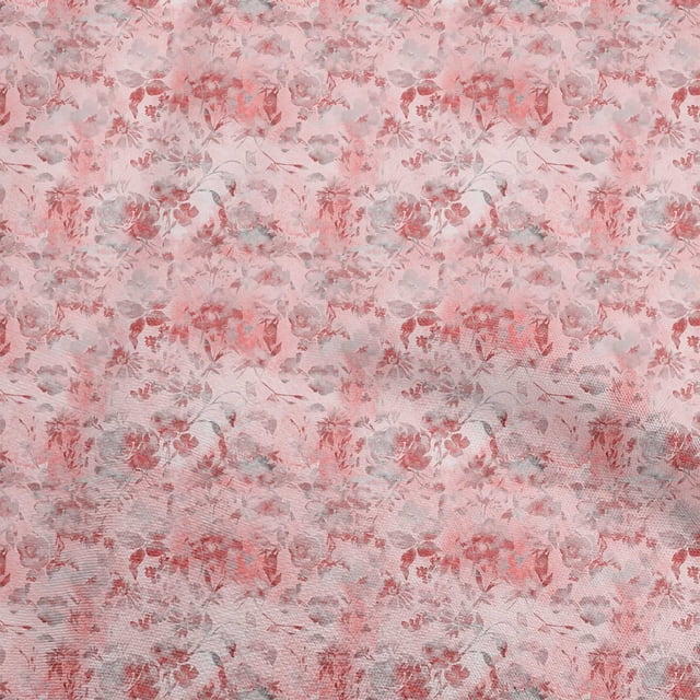 oneOone Rayon Light Pink Fabric Abstract Floral Dress Material Fabric Print Fabric By The Yard 56 Inch Wide