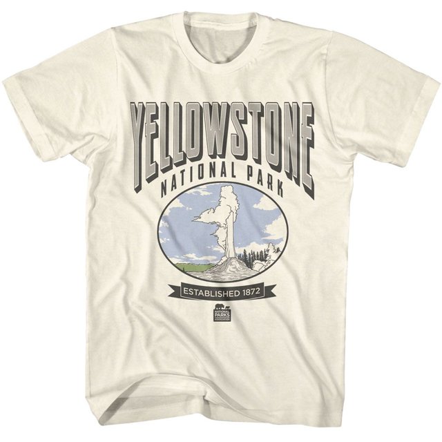 National Parks Est 1872 Natural Adult T-Shirt M