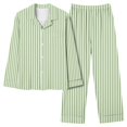 thumbnail image 1 of Timdgard Womens Pajamas Outfits Striped Lapel Button down Shirts Pants Lounge Sets Fall Loose Sleepwear, 1 of 4