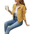 thumbnail image 2 of WIFORNT Womenacute;s Solid Color Denim Jacket, Casual Long Sleeve Button Down Chest Pocket Jean Jacket, 2 of 7