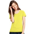 thumbnail image 1 of Hanes Womens X-Temp V-Neck T-Shirt, M, Neon Lemon Heather, 1 of 1