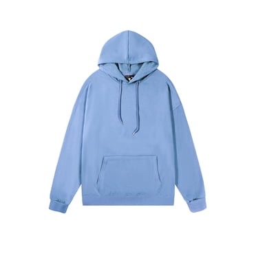 Viluyesy Mens Pullover Hoodie Plus Size Pocket Solid Casual Long Sleeve Drawstring Sweatshirt for Men Outdoor Hiking Hooded, Blue 4XL