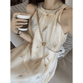 thumbnail image 1 of Une Robe en Lin pour Filles pour Femmes 2024 Nouvelle Mode Décontractée Sans Manches Unie Débardeur Robe d'Été Chic Vintage Plissée Ample Robe Maxi, 1 of 7