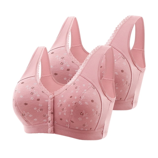 Bralettes Women Full-Coverage Bra Feature V-Neck Molded Bra Style W-1883 Pinks L