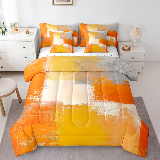 YST, 7Pcs, Comforter Set, Watercolor, 7-Piece, Abstract, Twin Size