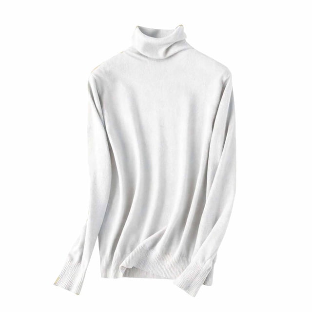 BLVB Chandails à Col Roulé à Manches Longues pour Femmes sous-Vêtements Thermiques Couche de Base Automne Hiver Chandails à Enfiler
