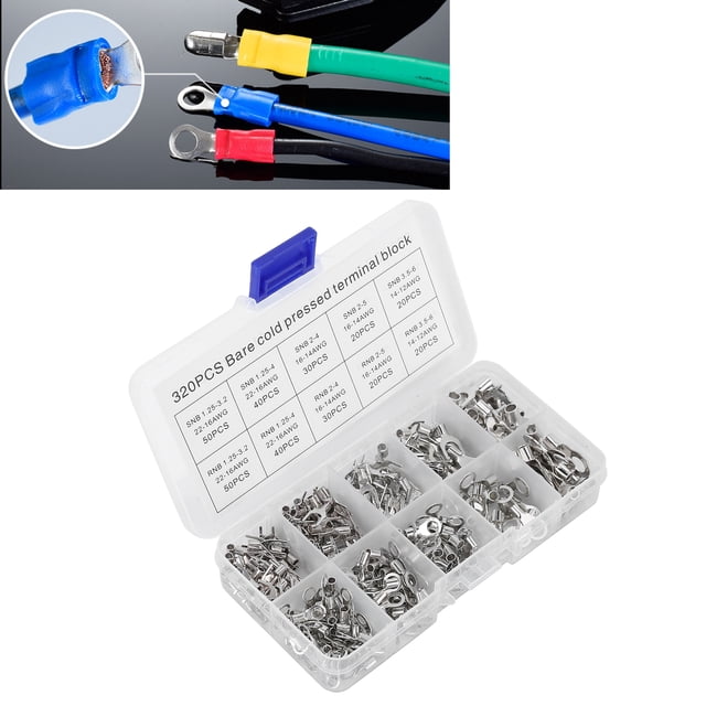 Terminals, Electric Wire Connerctor Kit Wire Terminal Kit Non Insulated Electrical Connectors Terminal Connectors for Automotive Circuits