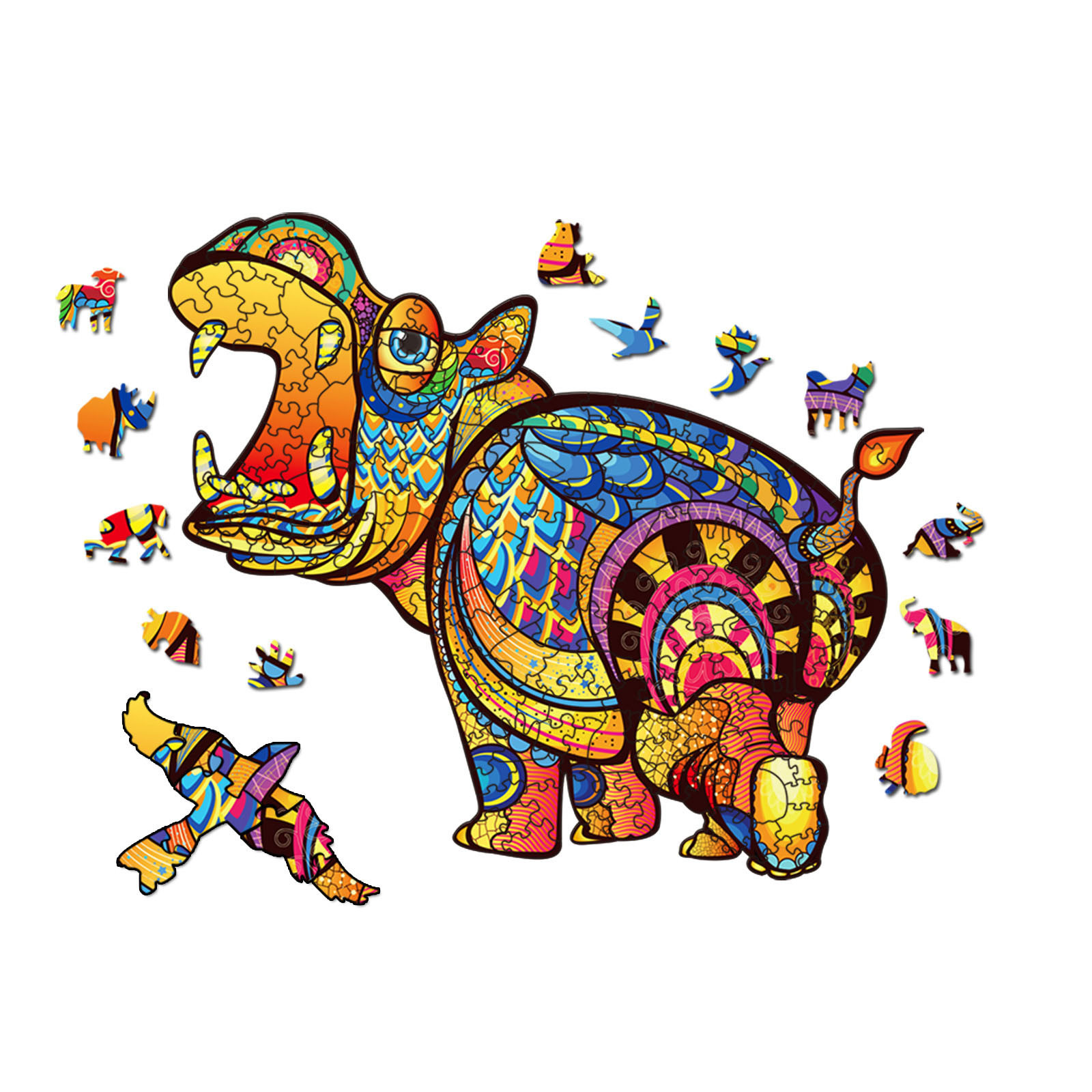 EGNMCR Wooden Puzzle Unique Shape Adults And Kids 5mm Thick Special shaped puzzle Birthday Gifts for Kids