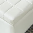 thumbnail image 2 of Faux Leather Storage Ottoman- White, 2 of 4