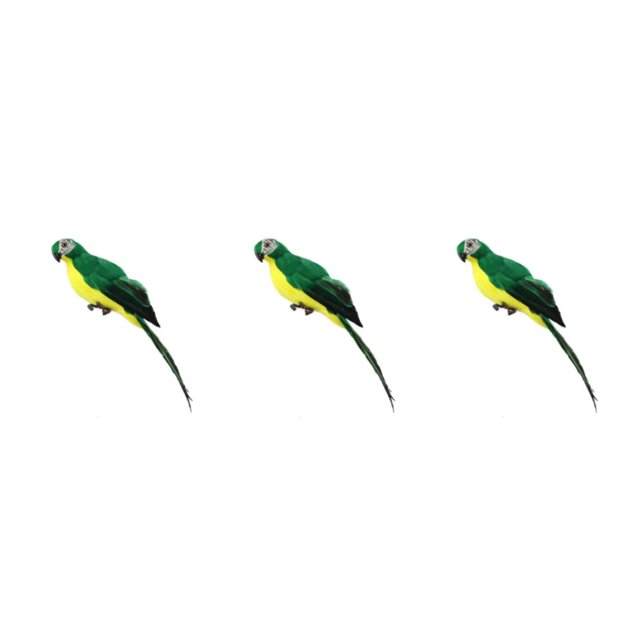 VONKY Simulation Parrot Statue Party Favors for Tree Yard Patio Home Lawn Wall Green 25x7cm 3Set