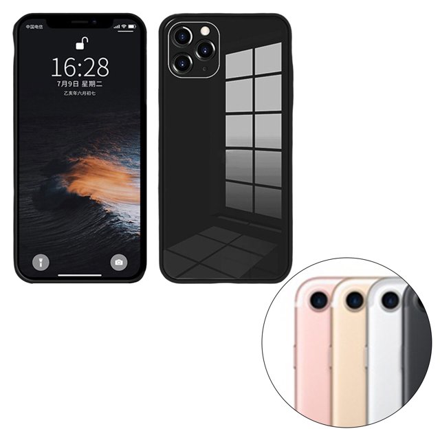 ziyahi Glass Back Phone Covers with Solid Color Full Rugged Bumper Anti-Slip Design for Iphone 7P/8P/7/8/XS Max/XR/X/XS